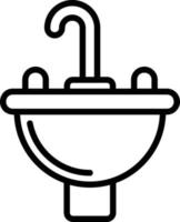 Wash Basin Line Icon vector