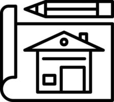 House Plan Line Icon vector