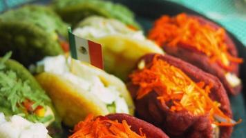 The chef prepares tacos. Add chopped fresh salad video