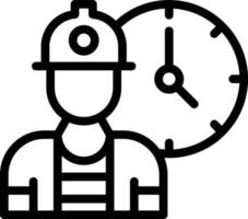 Working Hours Line Icon vector