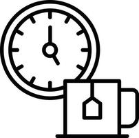 icono de línea de tiempo de té vector