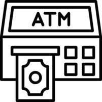 Atm Machine Line Icon vector