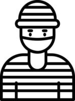Robber Line Icon vector