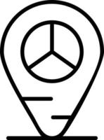 Peace Location Line Icon vector