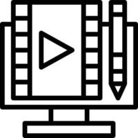 icono de línea de edición de video vector