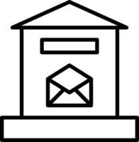 Letter Box Line Icon vector