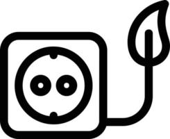 Eco Socket Line Icon vector