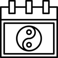 Chinese Calendar Line Icon vector