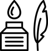 Feather And Ink Line Icon vector