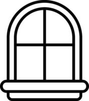 icono de línea de ventana vector