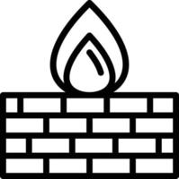 icono de línea de firewall vector