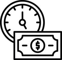 Time Is Money Line Icon vector