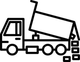 Dumper Truck Line Icon vector