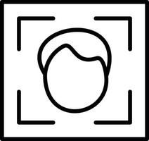 Face Scanner Line Icon vector