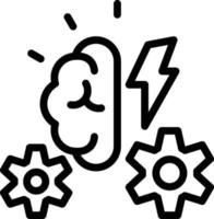 icono de línea de lluvia de ideas vector