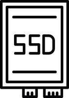 Ssd card Line Icon vector