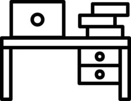 Work Table Line Icon vector