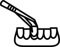 Tooth Extraction Line Icon vector
