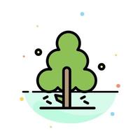 Nature Pine Spring Tree Abstract Flat Color Icon Template vector