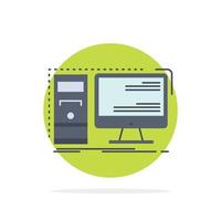 Computer desktop hardware workstation System Flat Color Icon Vector