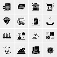 16 iconos universales de negocios vector ilustración de icono creativo para usar en proyectos relacionados con la web y dispositivos móviles