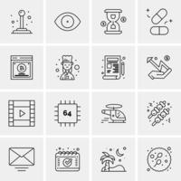 16 iconos universales de negocios vector ilustración de icono creativo para usar en proyectos relacionados con la web y dispositivos móviles