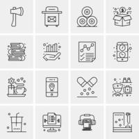 16 iconos universales de negocios vector ilustración de icono creativo para usar en proyectos relacionados con la web y dispositivos móviles