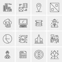 16 iconos universales de negocios vector ilustración de icono creativo para usar en proyectos relacionados con la web y dispositivos móviles