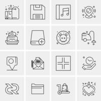 16 iconos universales de negocios vector ilustración de icono creativo para usar en proyectos relacionados con la web y dispositivos móviles