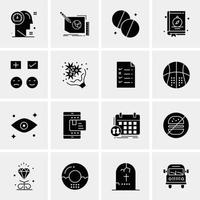 16 iconos universales de negocios vector ilustración de icono creativo para usar en proyectos relacionados con la web y dispositivos móviles