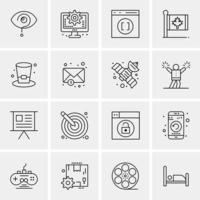 16 iconos universales de negocios vector ilustración de icono creativo para usar en proyectos relacionados con la web y dispositivos móviles