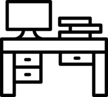 Office Table Line Icon vector