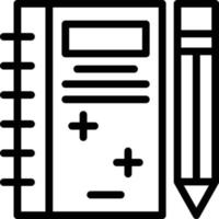 icono de línea de cuaderno vector