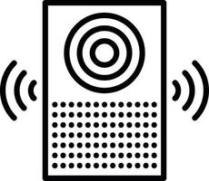 icono de línea de altavoz inteligente vector