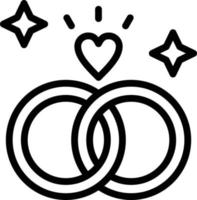Wedding Rings Line Icon vector