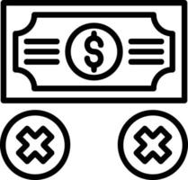 No Money Line Icon vector