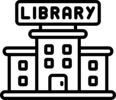 icono de línea de biblioteca vector