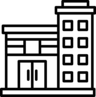 icono de línea de edificio de oficinas vector