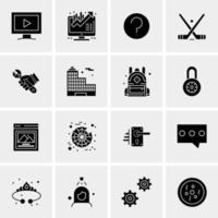 16 iconos de negocios universales vector ilustración de icono creativo para usar en proyectos relacionados con la web y dispositivos móviles