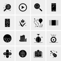 16 iconos de negocios universales vector ilustración de icono creativo para usar en proyectos relacionados con la web y dispositivos móviles