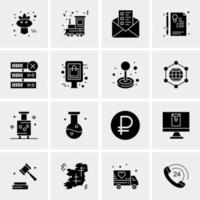 16 iconos de negocios universales vector ilustración de icono creativo para usar en proyectos relacionados con la web y dispositivos móviles