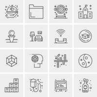 16 iconos de negocios universales vector ilustración de icono creativo para usar en proyectos relacionados con la web y dispositivos móviles