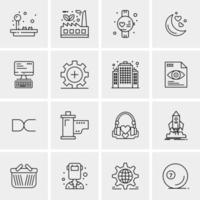 16 iconos de negocios universales vector ilustración de icono creativo para usar en proyectos relacionados con la web y dispositivos móviles