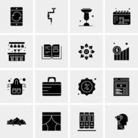 16 iconos de negocios universales vector ilustración de icono creativo para usar en proyectos relacionados con la web y dispositivos móviles