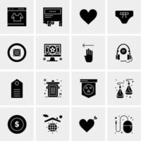 16 iconos de negocios universales vector ilustración de icono creativo para usar en proyectos relacionados con la web y dispositivos móviles