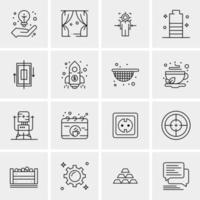 16 iconos de negocios universales vector ilustración de icono creativo para usar en proyectos relacionados con la web y dispositivos móviles