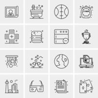 16 iconos de negocios universales vector ilustración de icono creativo para usar en proyectos relacionados con la web y dispositivos móviles