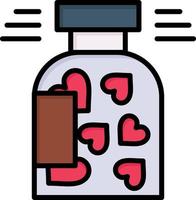 Jar Bottle Cookies Heart Valentine  Flat Color Icon Vector icon banner Template