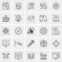 25 iconos de negocios universales vector ilustración de icono creativo para usar en proyectos relacionados con la web y dispositivos móviles