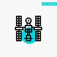 Complex Orbital Platform Satellite Space turquoise highlight circle point Vector icon